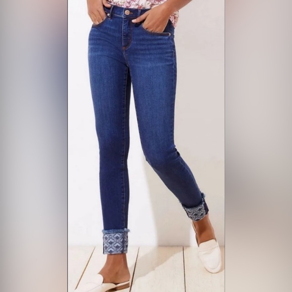LOFT Embroidered Cuff Modern Skinny Jean - Picture 2 of 12
